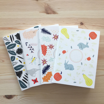 Monsieur Papier - Carnet quadrillé petit format Slim Perce-neige