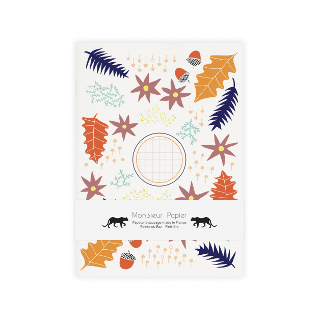Monsieur Papier - Carnet quadrillé petit format Slim Sous-bois