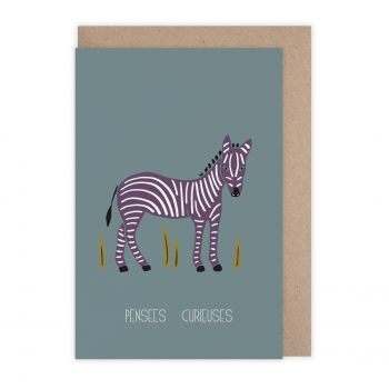 Monsieur Papier - Card Pensées curieuses zèbre