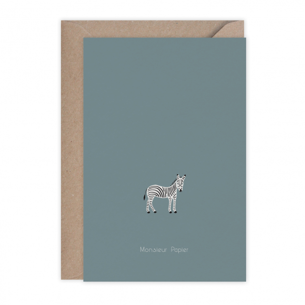 Monsieur Papier - Card Pensées curieuses zèbre