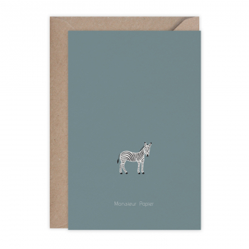 Monsieur Papier - Card Pensées curieuses zèbre
