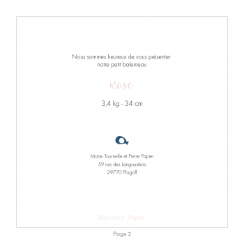 Monsieur Papier - Faire-part naissance Baleine