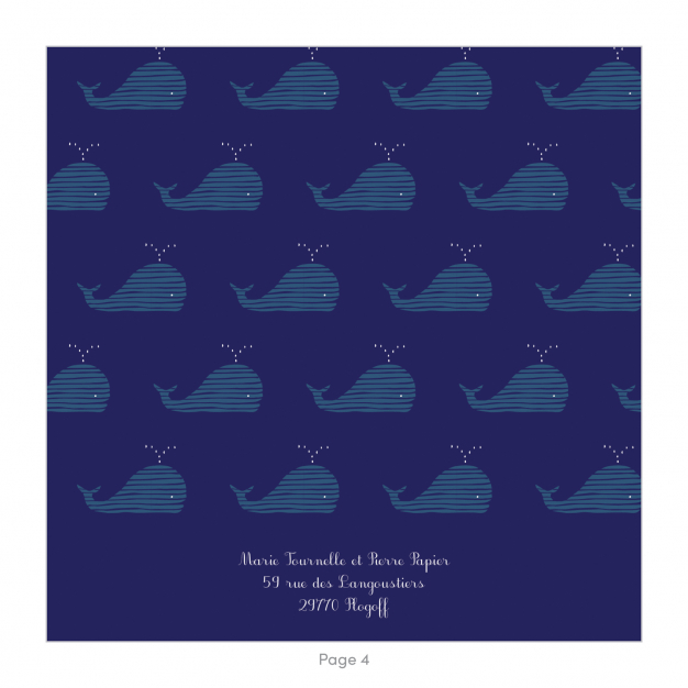 Monsieur Papier - Faire-part naissance Baleines