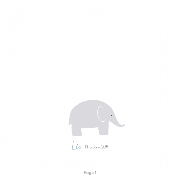 Monsieur Papier - Faire-part naissance Éléphant 1