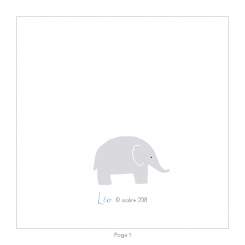 Monsieur Papier - Faire-part naissance Éléphant 1