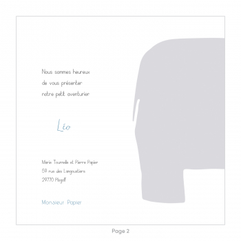 Monsieur Papier - Faire-part naissance Éléphant 2