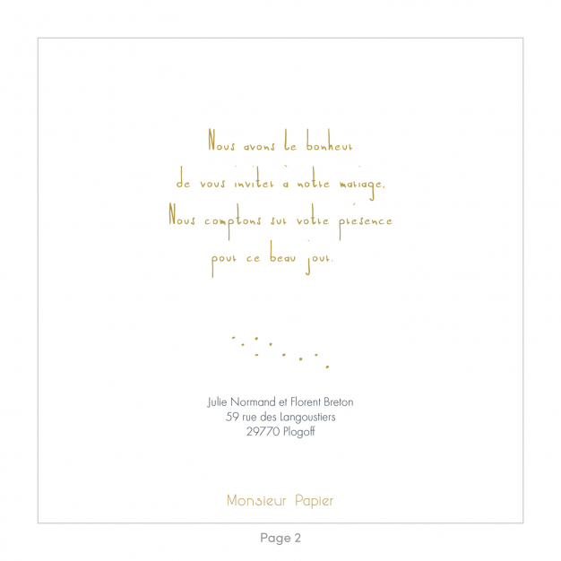 Monsieur Papier - Wedding invitation Chardon maritime