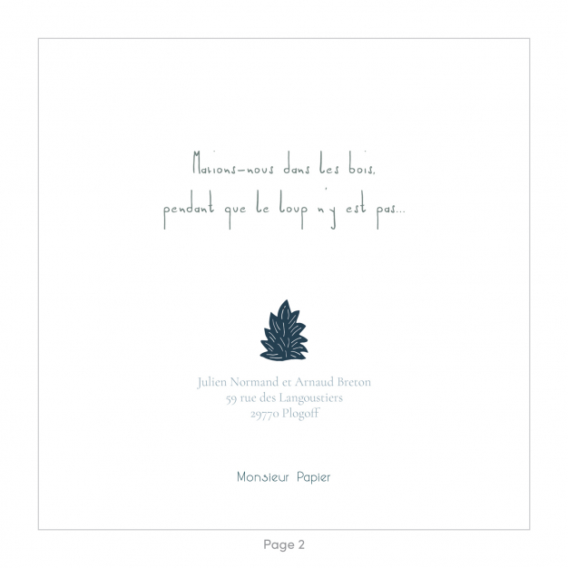 Monsieur Papier - Faire-part mariage Dans les bois 1