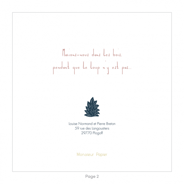 Monsieur Papier - Faire-part mariage Dans les bois 1