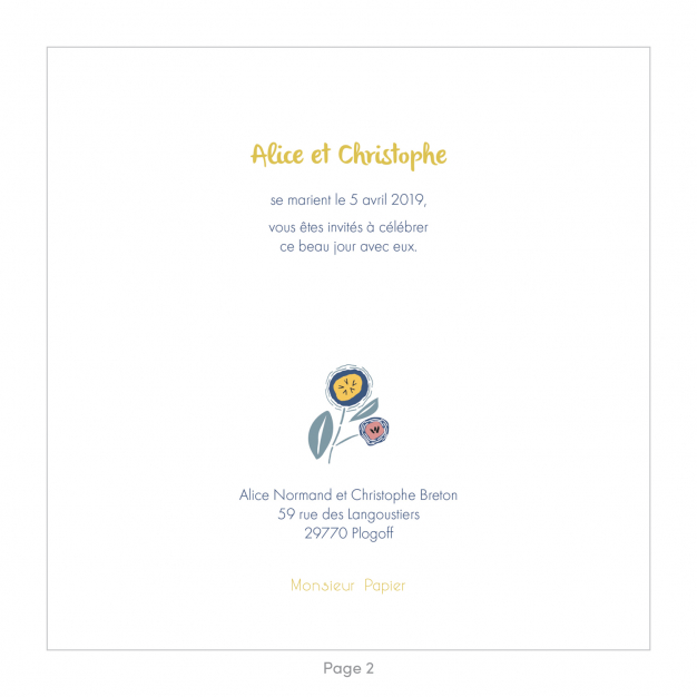 Monsieur Papier - Wedding invitation Floraison 1