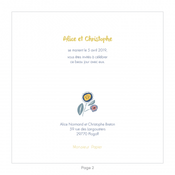 Monsieur Papier - Wedding invitation Floraison 1