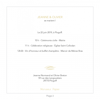 Monsieur Papier - Wedding invitation Mouettes rieuses