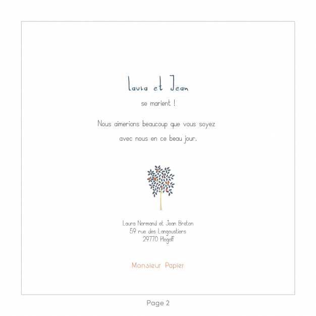 Monsieur Papier - Wedding invitation Oranger
