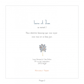 Monsieur Papier - Wedding invitation Oranger