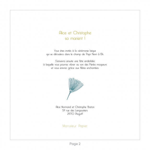 Monsieur Papier - Wedding invitation Pin maritime