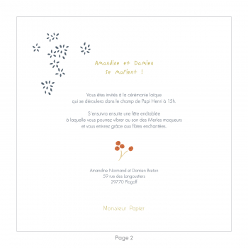 Monsieur Papier - Wedding invitation Prunellier