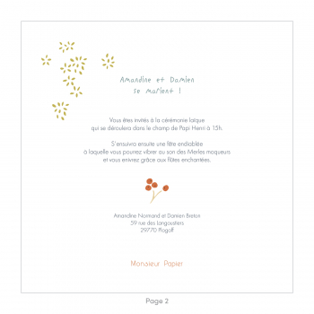 Monsieur Papier - Wedding invitation Prunellier