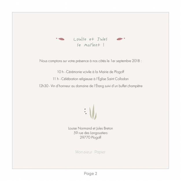 Monsieur Papier - Wedding invitation Snorkeling