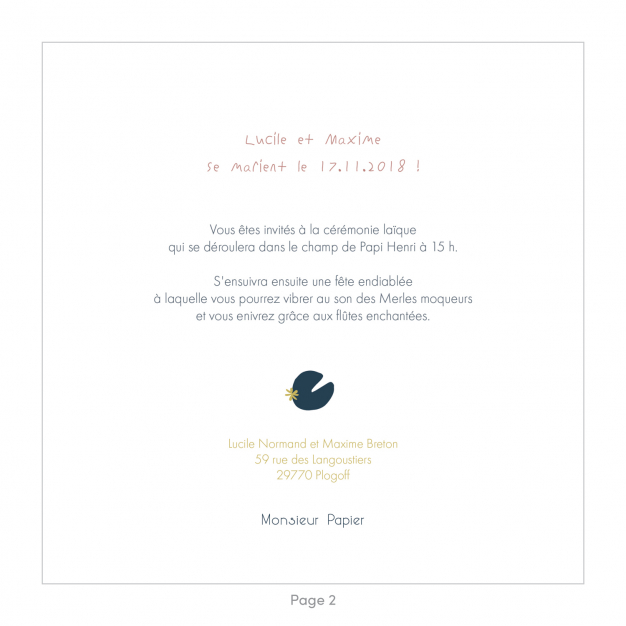 Monsieur Papier - Wedding invitation Waterlili