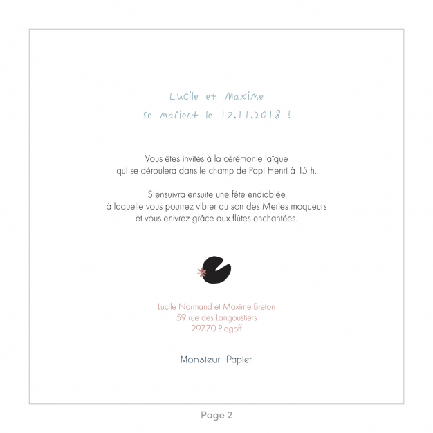 Monsieur Papier - Wedding invitation Waterlili