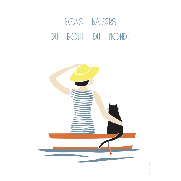 Monsieur Papier - Affiche Bons baisers barque