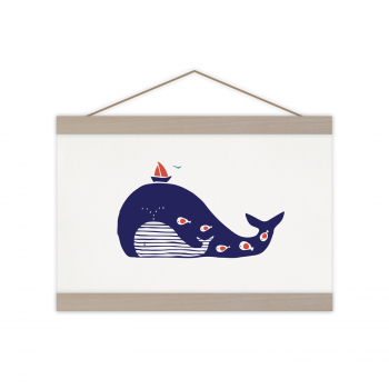 Monsieur Papier - Poster Baleine rayée