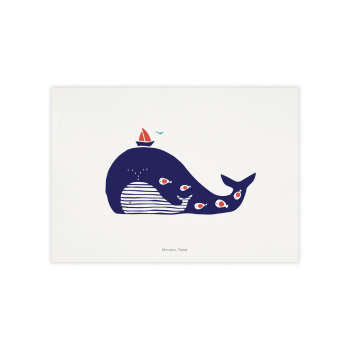Monsieur Papier - Poster Baleine rayée
