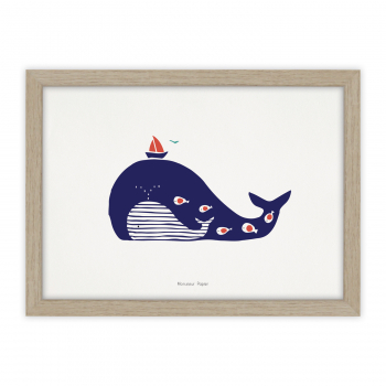 Monsieur Papier - Poster Baleine rayée