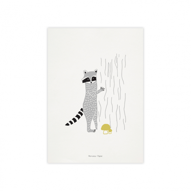 Monsieur Papier - Poster Raton laveur