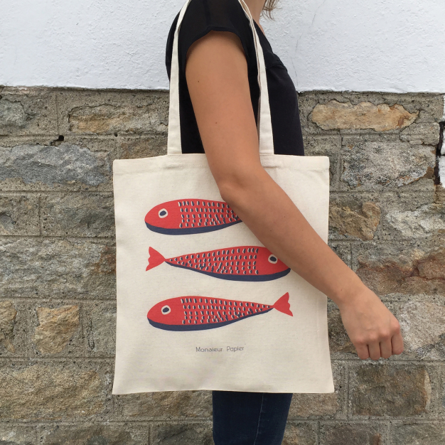 Monsieur Papier - Tote bag Sardines