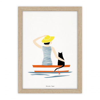 Monsieur Papier - Poster Baigneuse barque