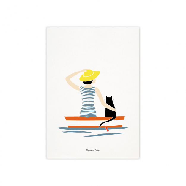 Monsieur Papier - Poster Baigneuse barque