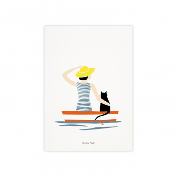 Monsieur Papier - Poster Baigneuse barque