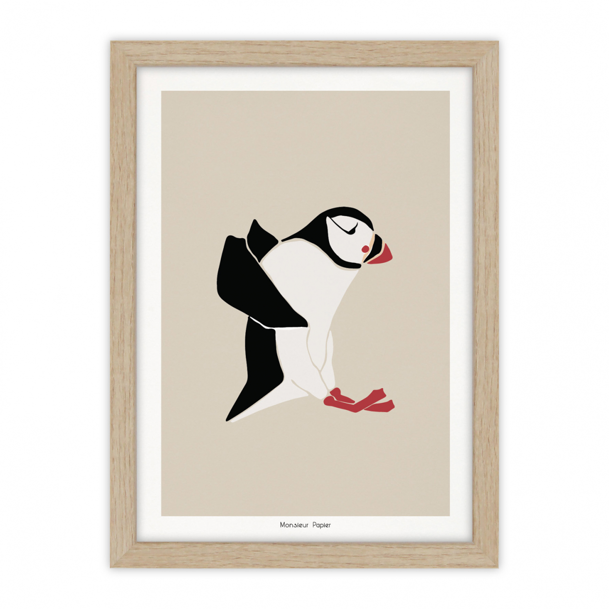 Monsieur Papier - Poster Macareux (vol)