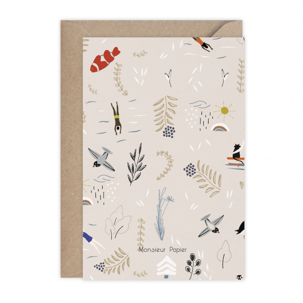 Monsieur Papier - Carte Pattern beige