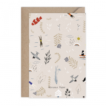 Monsieur Papier - Carte Pattern beige
