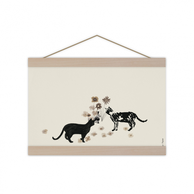 Monsieur Papier - Poster Cats and rabbit