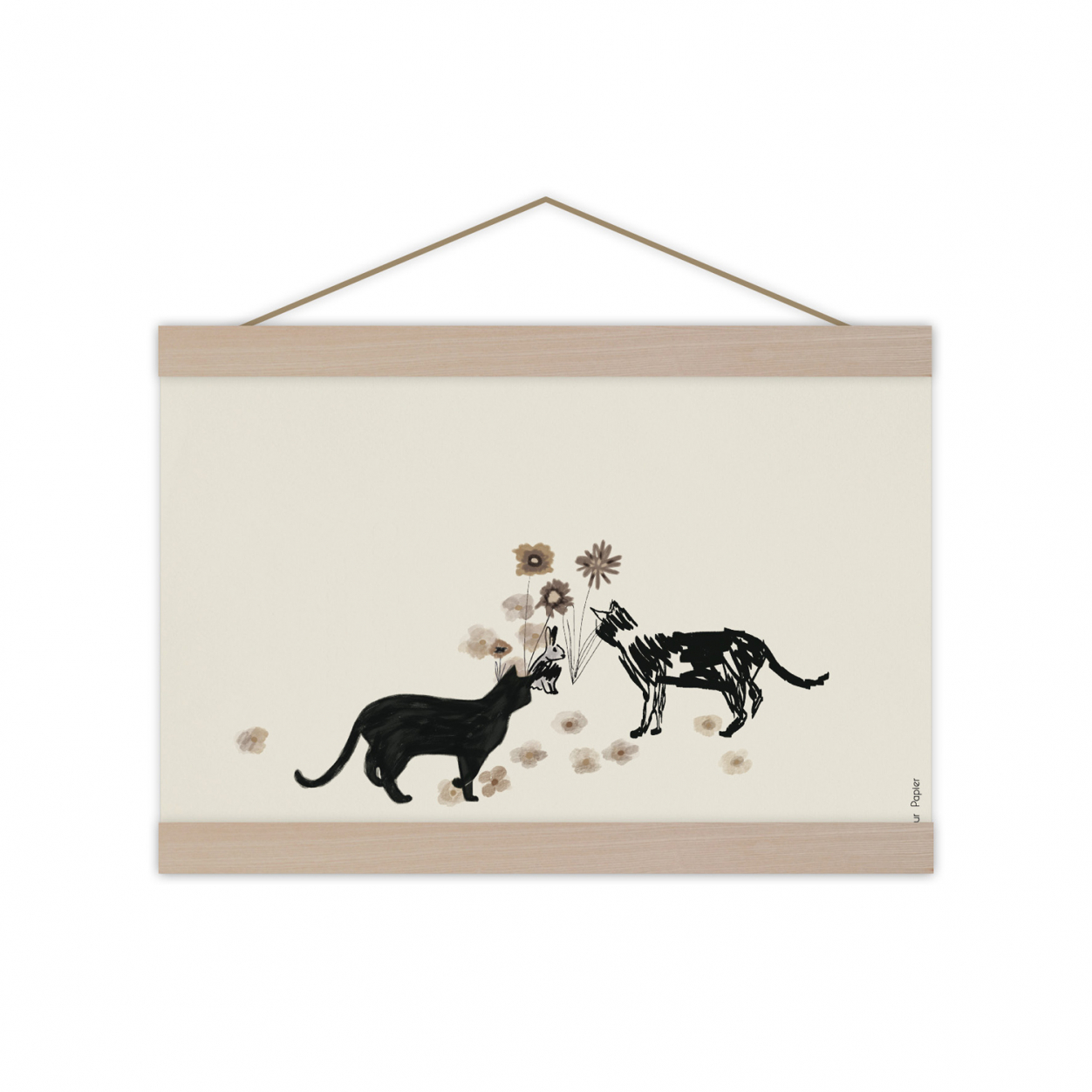 Monsieur Papier - Poster Cats and rabbit