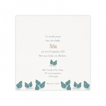 Monsieur Papier - Faire-part naissance Growing Forest