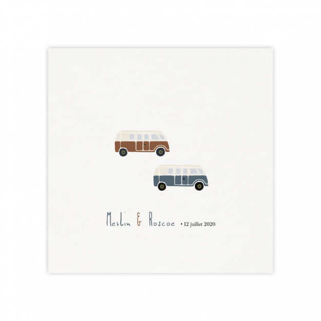 Monsieur Papier - Faire-part naissance 2 vans