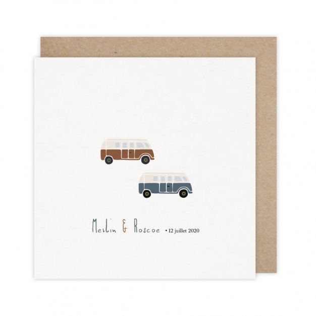 Monsieur Papier - Faire-part naissance 2 vans