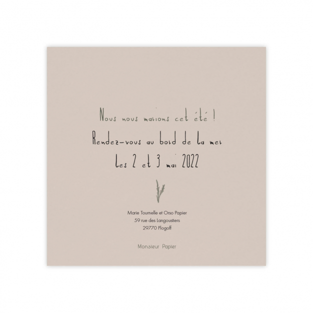Monsieur Papier - Faire-part mariage Dulse