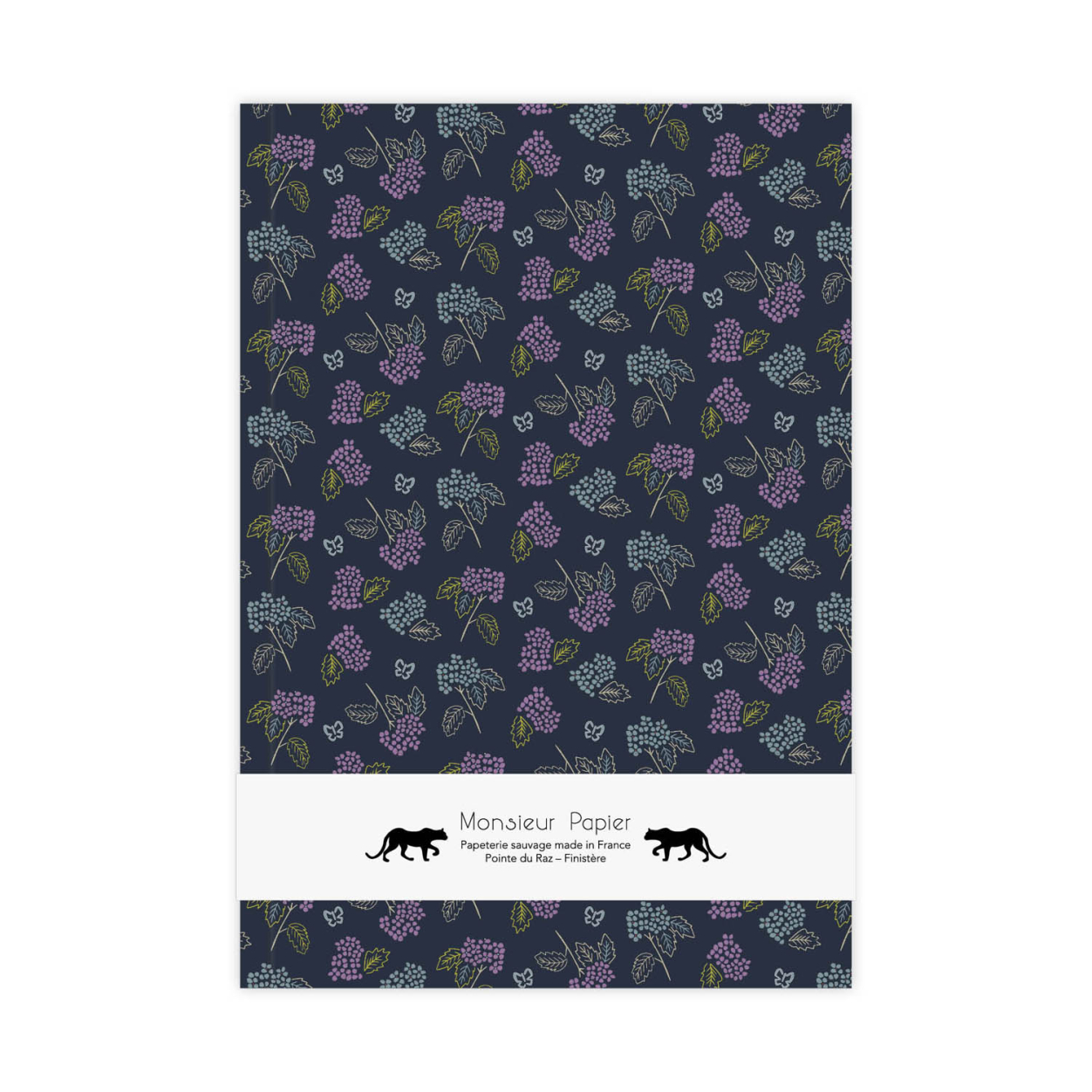 Monsieur Papier - Carnet M Hortensia bleu