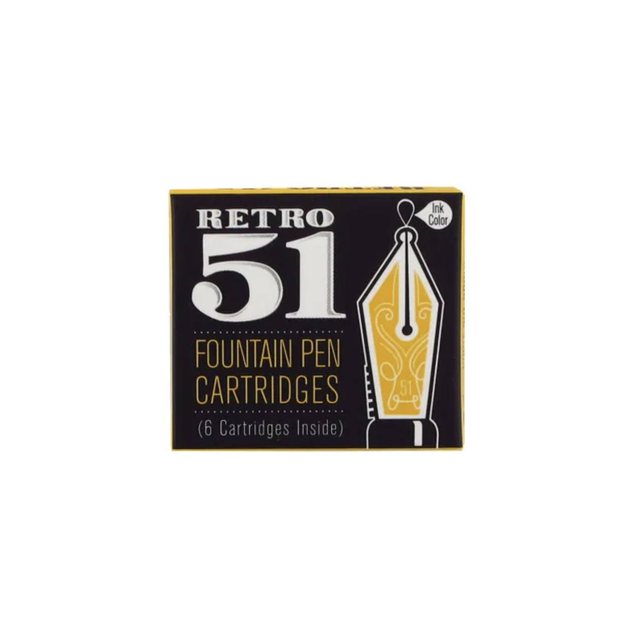 6 cartouches noires Retro 51 pour stylo plume