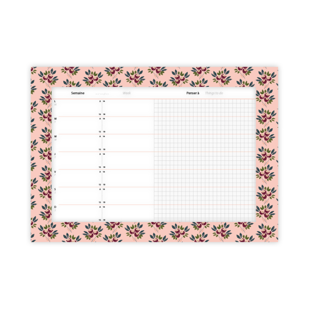 Monsieur Papier - Weekly planner Broderie