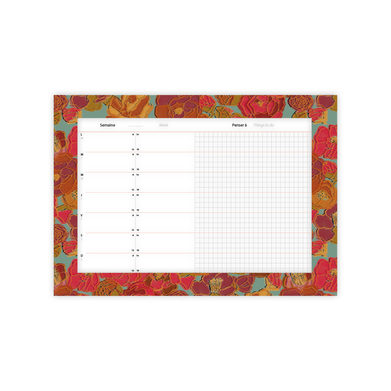 Monsieur Papier - Weekly planner Camélia