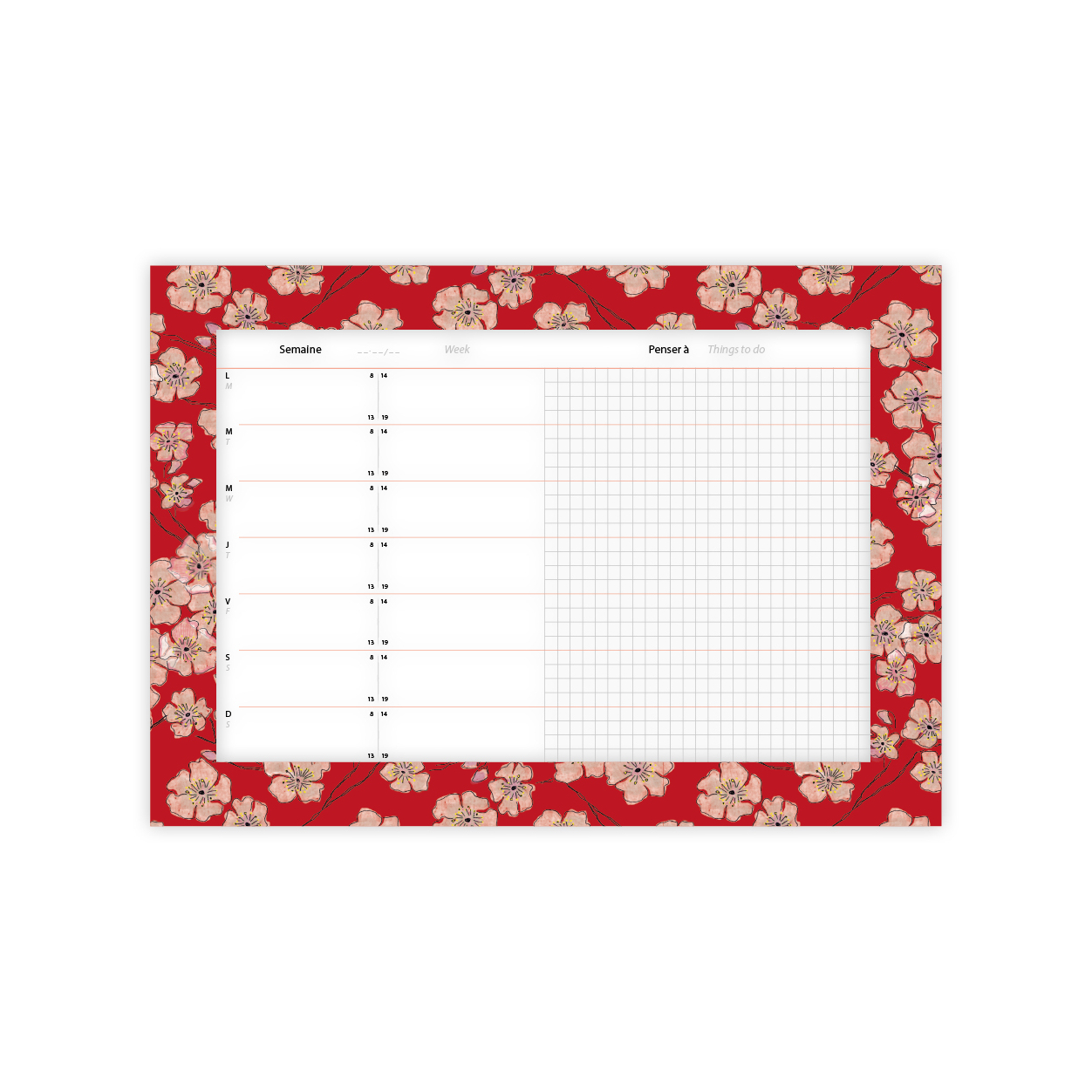 Monsieur Papier - Weekly planner Cerisier