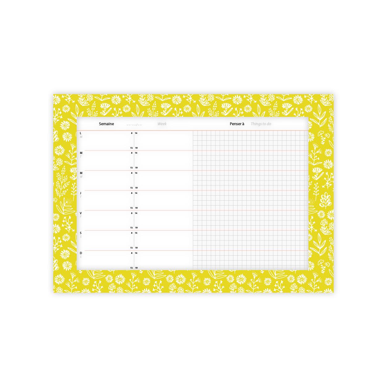 Monsieur Papier - Weekly planner Millefleurs