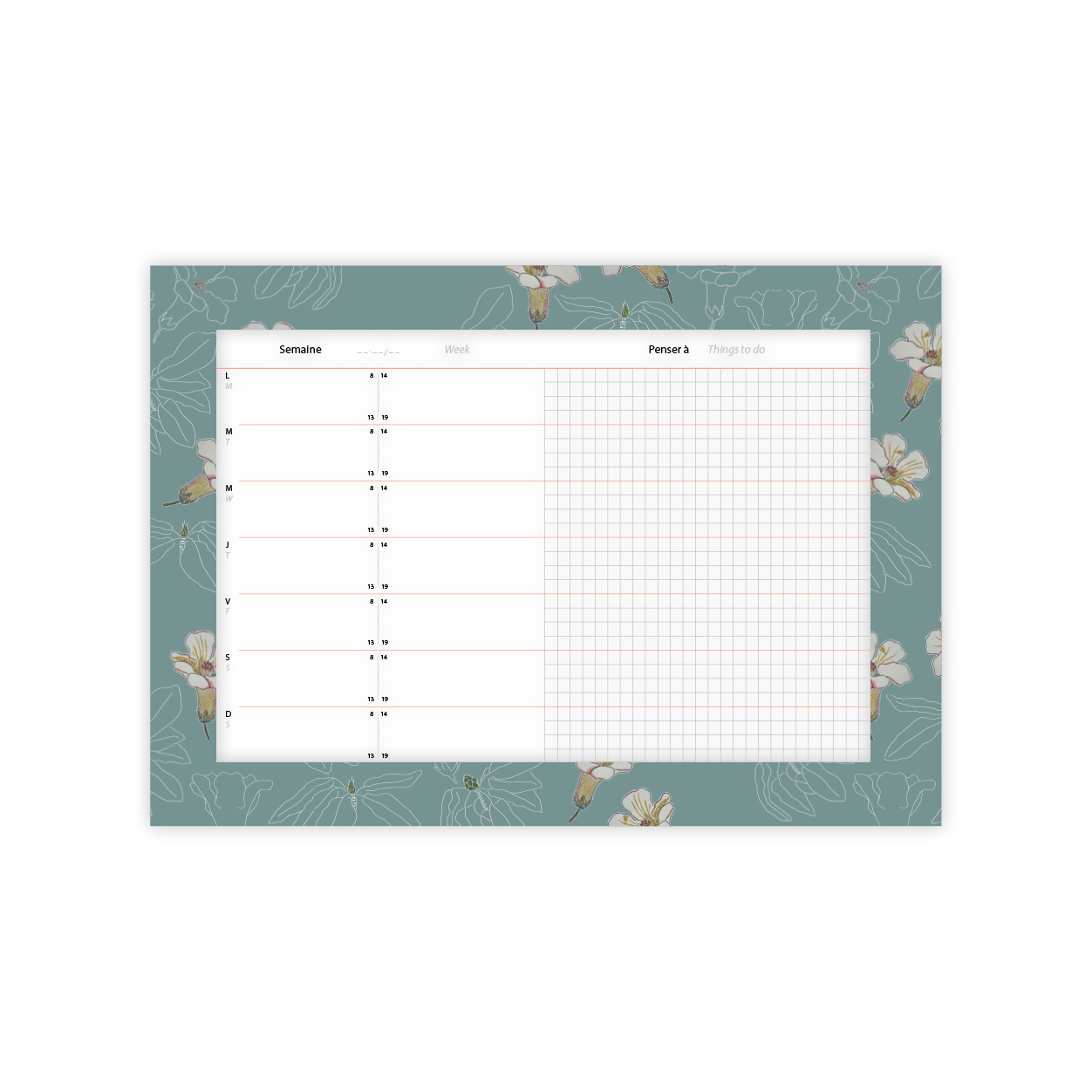 Monsieur Papier - Weekly planner Rhododendron