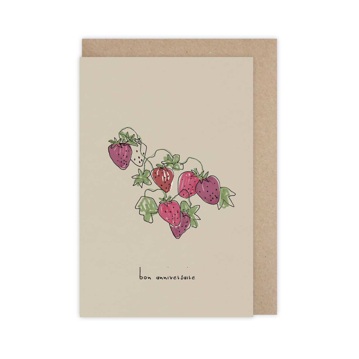 Monsieur Papier - Card anniversaire Fraises